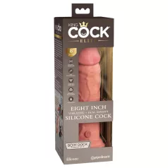  King Cock Elite 8 - vibrator cu ventuză - 20cm - culoare naturală