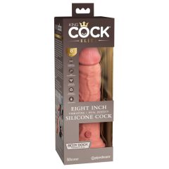   King Cock Elite 8 - vibrator realist cu ventuza (20cm) - natur