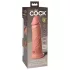 King Cock Elite 8 - vibrator cu ventuză - 20cm - culoare naturală