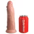 King Cock Elite 8 - vibrator cu ventuză - 20cm - culoare naturală