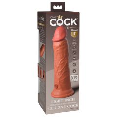   Vibrator King Cock Elite 8 - cu ventuză, realist, 20cm (natur închis)