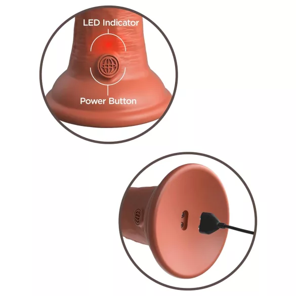 King Cock Elite 8 - vibrator realist 20cm - silicon - culoare închisă