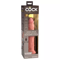  King Cock Elite 9 - vibrator cu ventuză - real - 23cm - culoare naturală