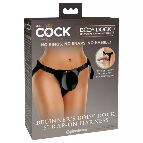 King Cock Elite Beginner's - strap-on pentru începători - negru