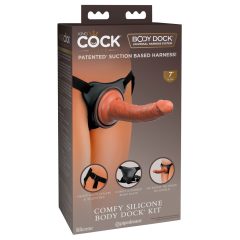   King Cock Elite Comfy - dildo atașabil cu ham (natur întunecat)