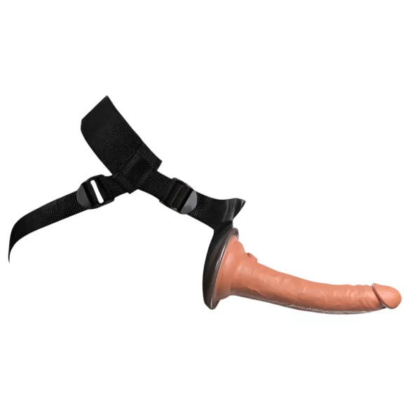 King Cock Elite Comfy - dildo cu ham pentru strap-on - culoare natur închis