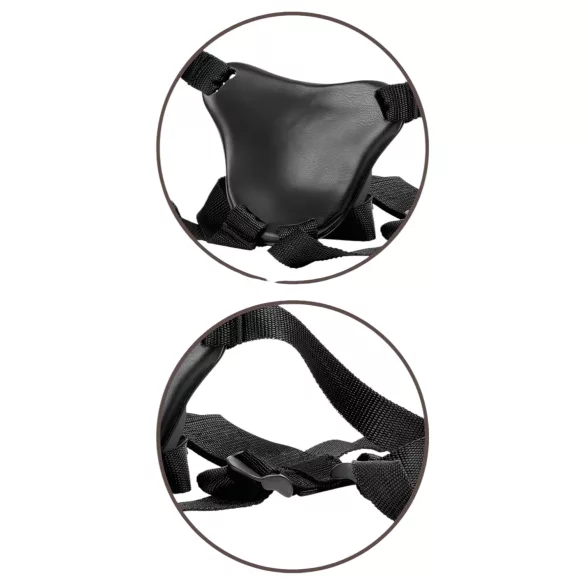 King Cock Elite Comfy - dildo cu ham pentru strap-on - culoare natur închis