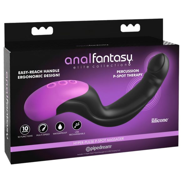 Anal Fantasy - vibrator prostată pulsator - silicon negru