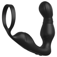   Anal Fantasy Elite - vibrator pentru prostată cu inel pentru penis (negru)