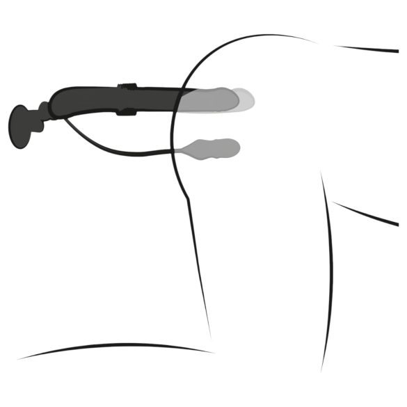 Fetish - vibrator cu mișcare de împingere - negru