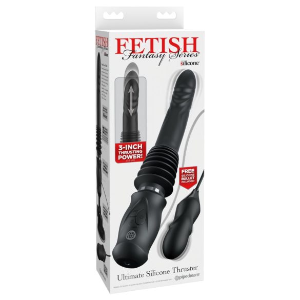 Fetish - vibrator cu mișcare de împingere - negru