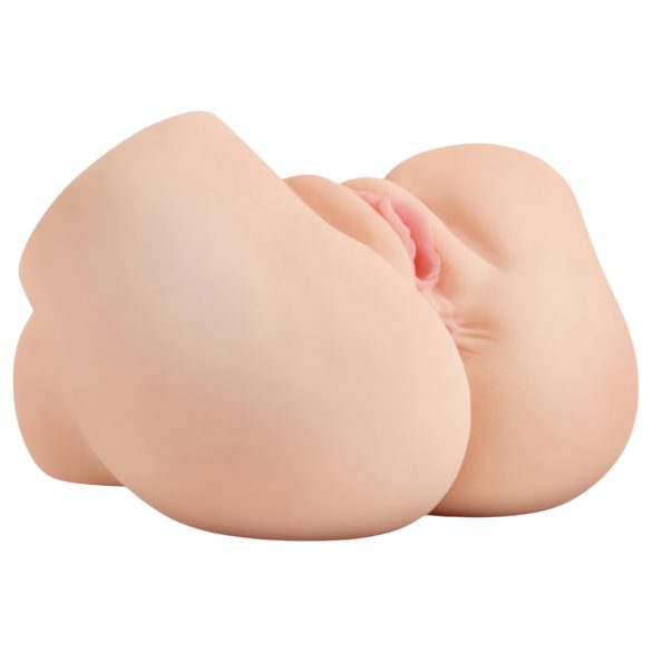 PDX Elite - masturbator 2în1 cu aspirare și vibrații (natur)