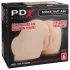 PDX Elite - masturbator 2în1 cu vibrații - culoare naturală