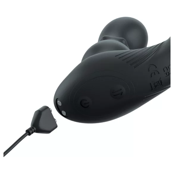 Pipedream Anal Fantasy Ass-Gasm - vibrator anal cu cap rotativ și inel pentru penis (negru)