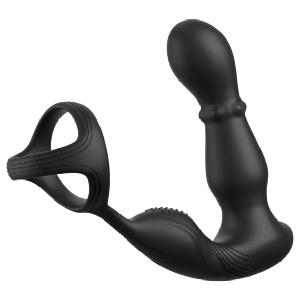 Pipedream Anal Fantasy Ass-Gasm - vibrator anal cu cap rotativ și inel pentru penis (negru)