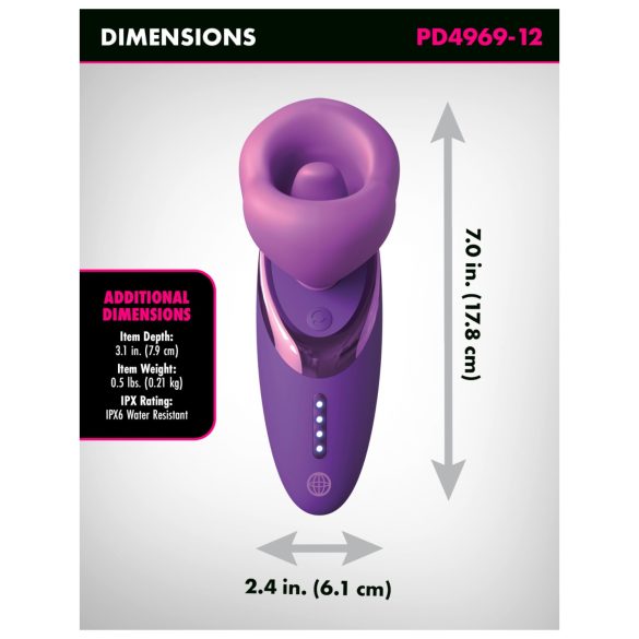 Fantasy For Her - vibrator cu stimulare orală și aspirație - mov