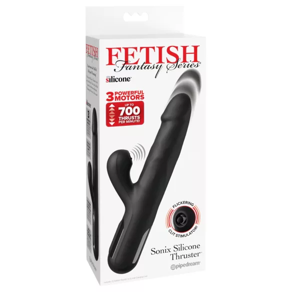 Fetish - Vibrator cu 3 motoare pulsator - negru