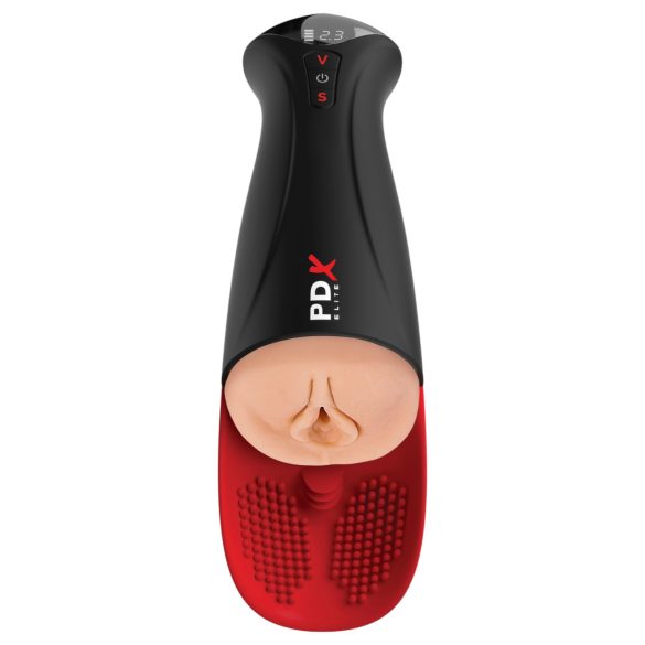 PDX Elite - masturbator automat cu vibrații și sucțiune - XL, negru
