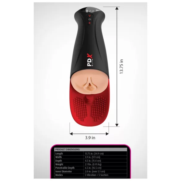 PDX Elite Fuck-O-Matic Pro XL masturbator automat cu aspirație - negru