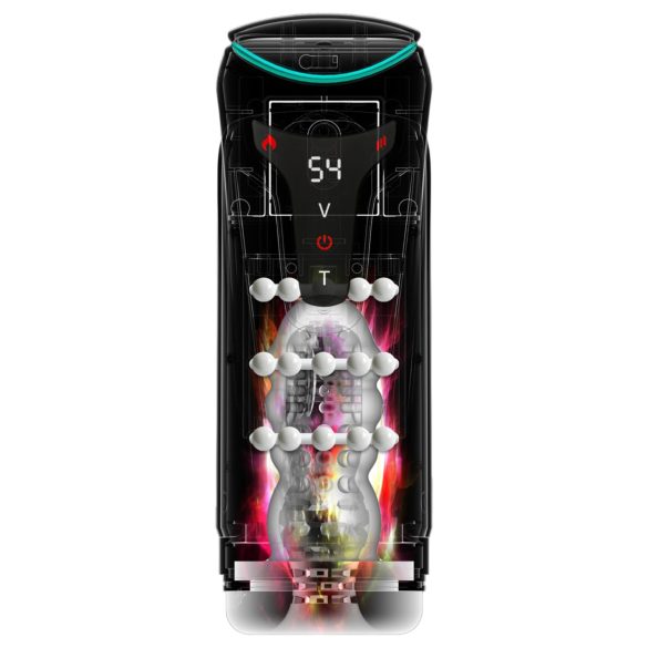 PDX Elite Moto-Bator Pro - masturbator automat cu bile, încălzire, negru