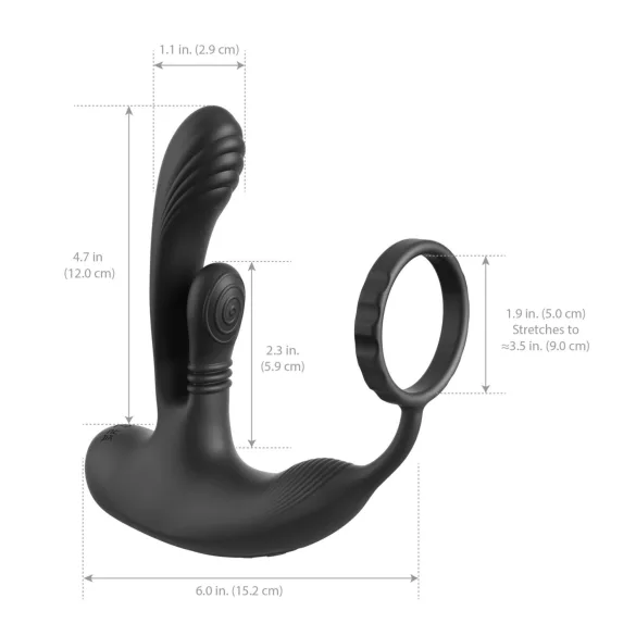Anal Fantasy Ass-Gasm IntiMotion - vibrator anal și pentru prostată (negru)