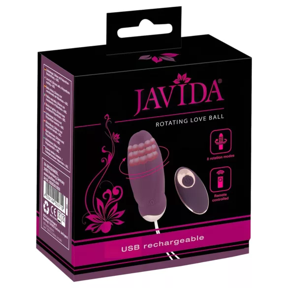 Javida - ou vibrator cu bile rotative, radio, purtabil (mov)