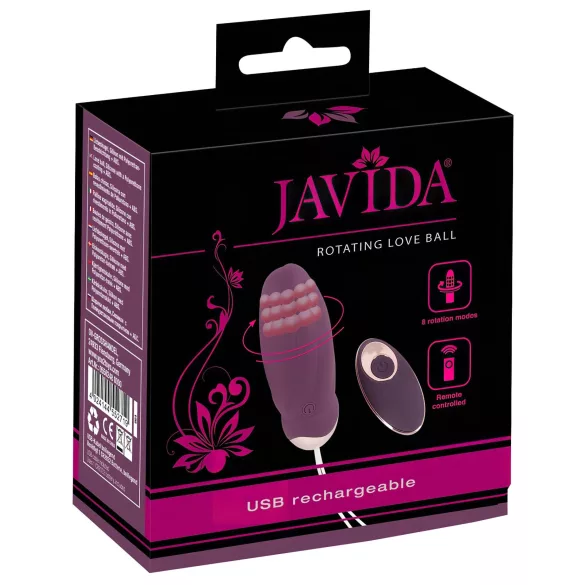 Javida - ou vibrator cu bile rotative, radio, purtabil (mov)