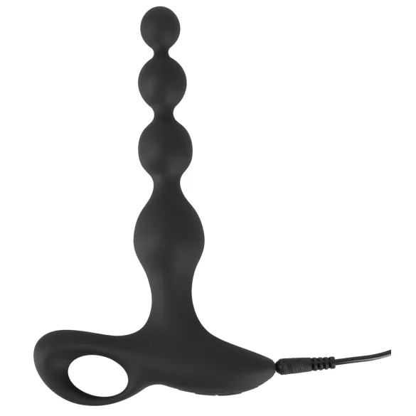 Black Velvets - vibrator anal cu bile - silicon negru