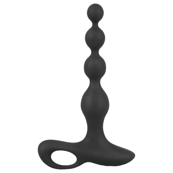 Black Velvets - vibrator anal cu bile - silicon negru