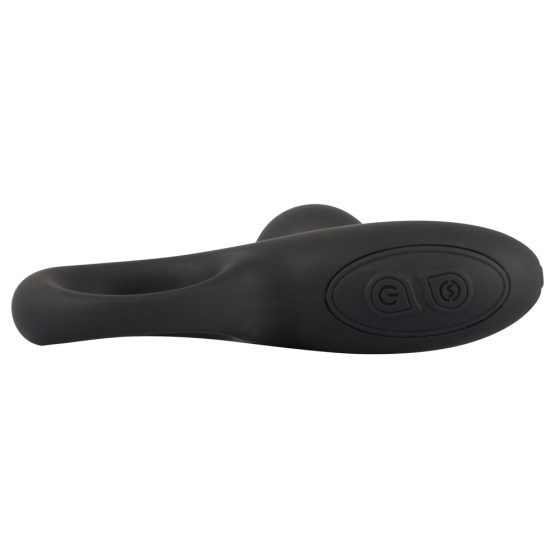Black Velvet - Vibrator anal cu perle, impermeabil, reincarcabil (negru)