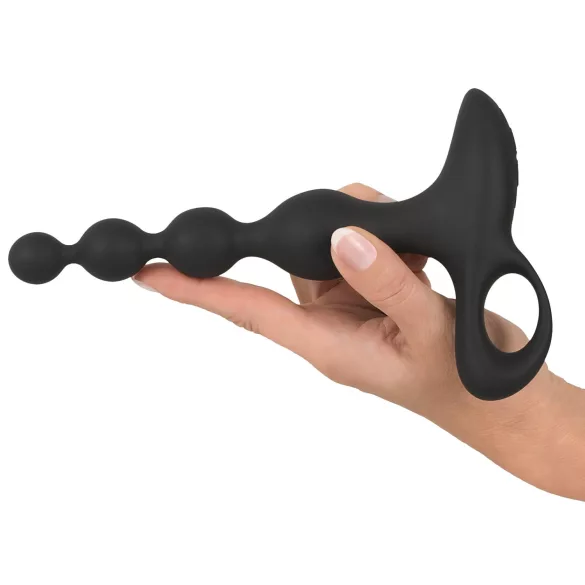 Black Velvets - vibrator anal cu bile - silicon negru