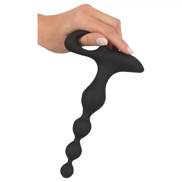 Black Velvets - vibrator anal cu bile - silicon negru