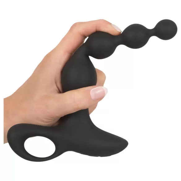 Black Velvets - vibrator anal cu bile - silicon negru