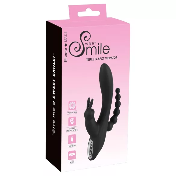 SMILE Triple - vibratoare triple reîncărcabil, waterproof, negru