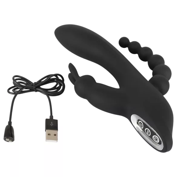 SMILE Triple - vibratoare triple reîncărcabil, waterproof, negru