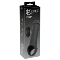   Rebel - Husă de penis vibrantă, cu baterie și radio (negru)