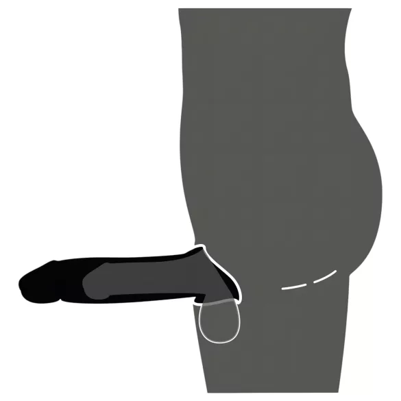 Rebel - mânecă pentru penis cu vibrații, wireless, reîncărcabilă, negru