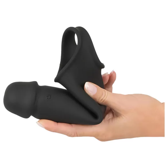 Rebel - mânecă pentru penis cu vibrații, wireless, reîncărcabilă, negru