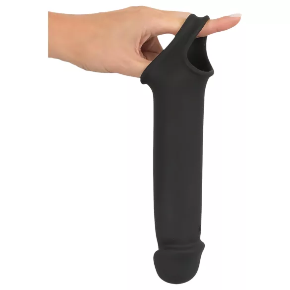 Rebel - mânecă pentru penis cu vibrații, wireless, reîncărcabilă, negru