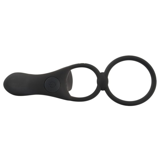 Black Velvet - vibrator de cuplu și inel pentru penis 2 în 1, cu baterie (negru)