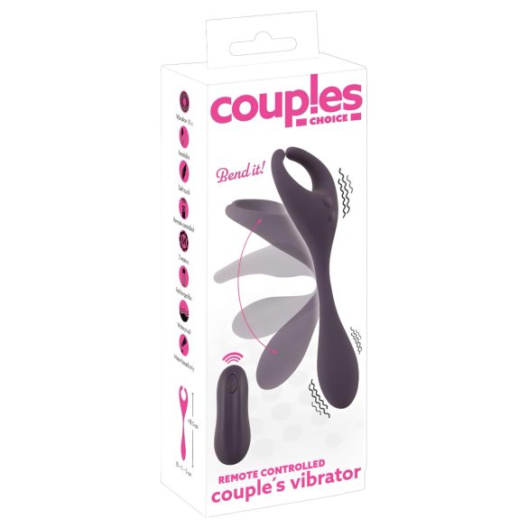 Couples Choice - vibrator dublu cu telecomandă, reîncărcabil - mov