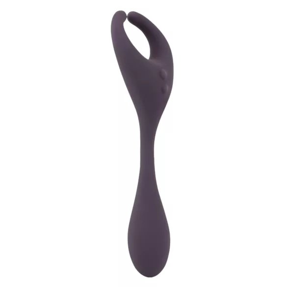 Couples Choice - vibrator dublu cu telecomandă, reîncărcabil - mov