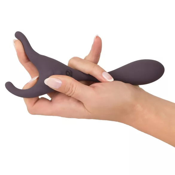 Couples Choice - vibrator dublu cu telecomandă, reîncărcabil - mov