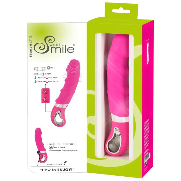 SMILE Soft - vibrator încălzitor reîncărcabil - silicon roz