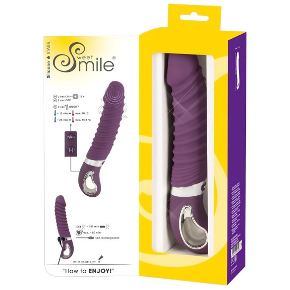 SMILE Soft - vibrator reîncărcabil cu încălzire - silicon mov