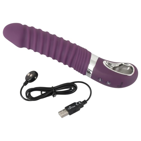 SMILE Soft - vibrator reîncărcabil cu încălzire - silicon mov
