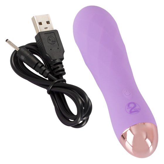 Cuties Mini - vibrator cu acumulator, impermeabil, cu design plasă (violet)