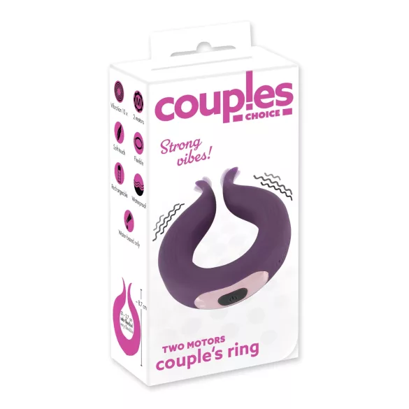 Couples Choice - inel penian vibrator cu 2 motoare, reîncărcabil, mov