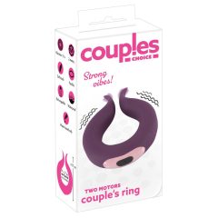   Couples Choice - inel penis alimentat cu baterie, cu motor dublu (violet)