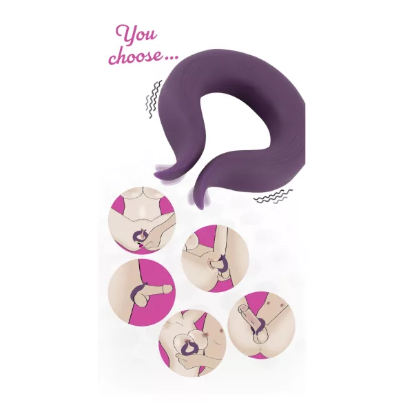 Couples Choice - inel penian vibrator cu 2 motoare, reîncărcabil, mov
